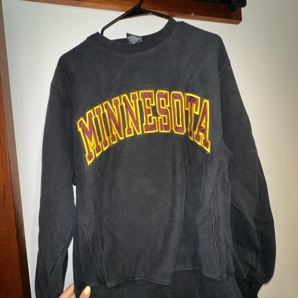 Signature Black Crewneck Sweater with Yellow Accents